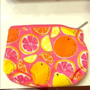 Cute citrus Clinique large makeup bag